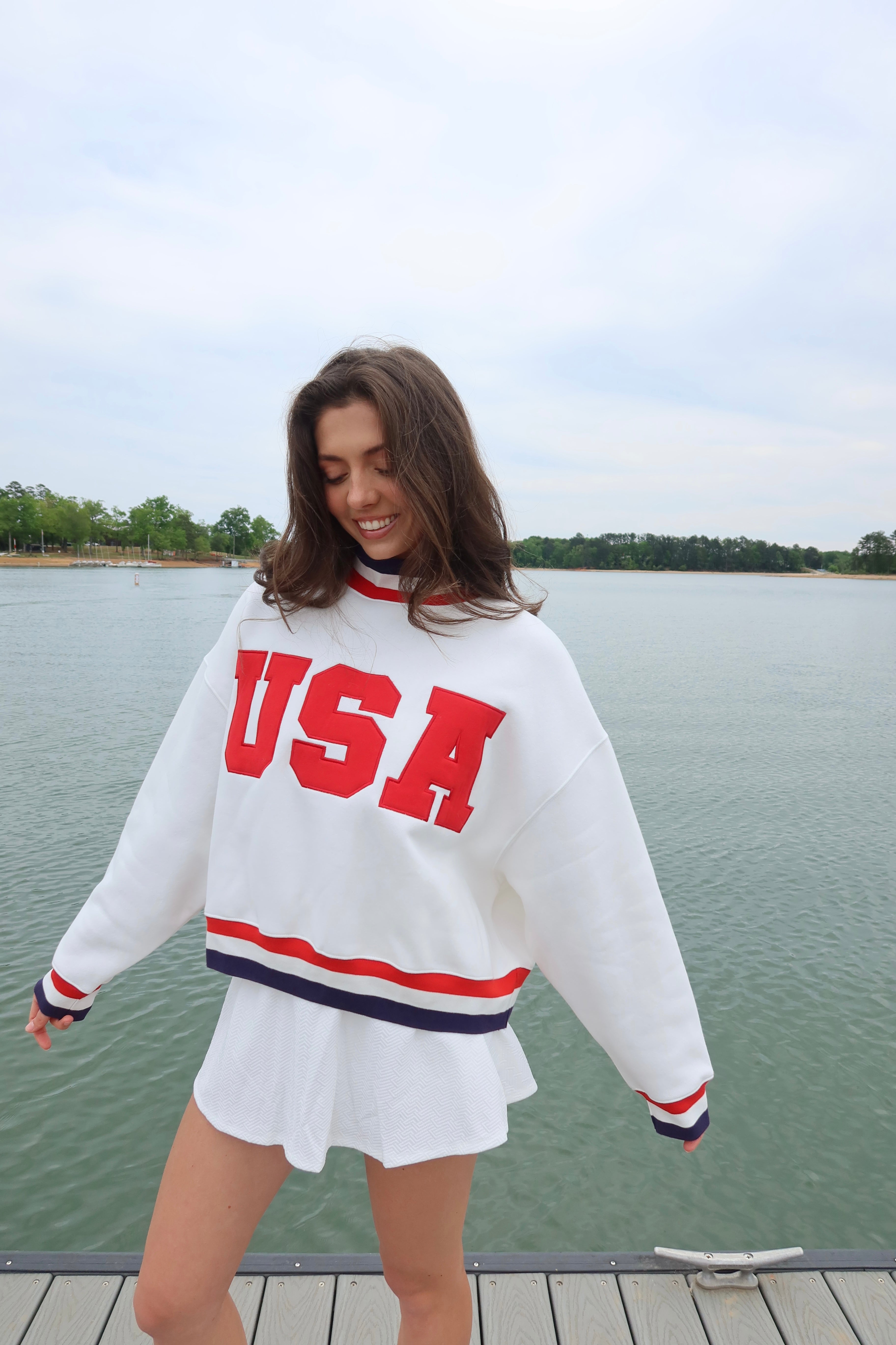 USA Mockneck- White