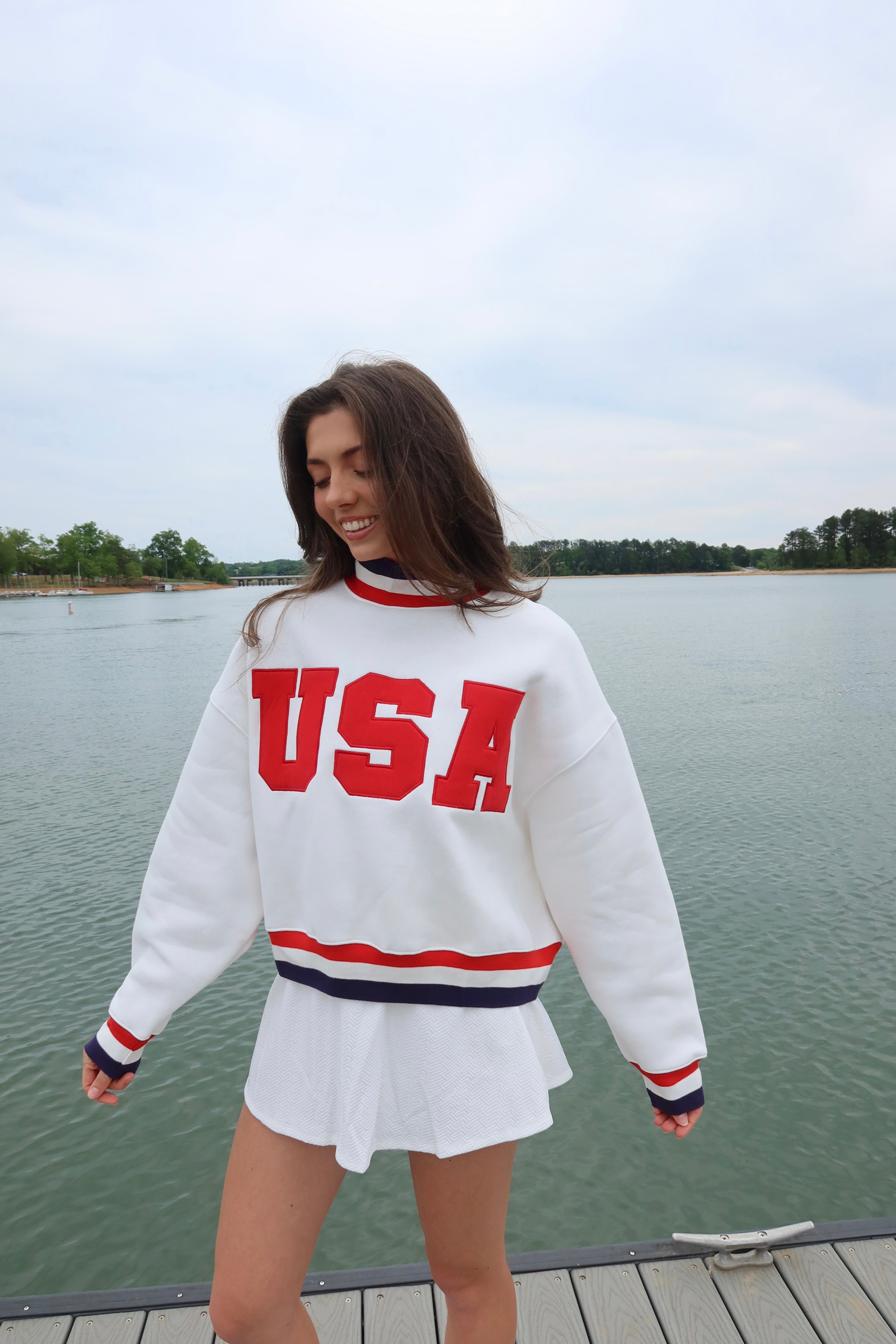 USA Mockneck- White