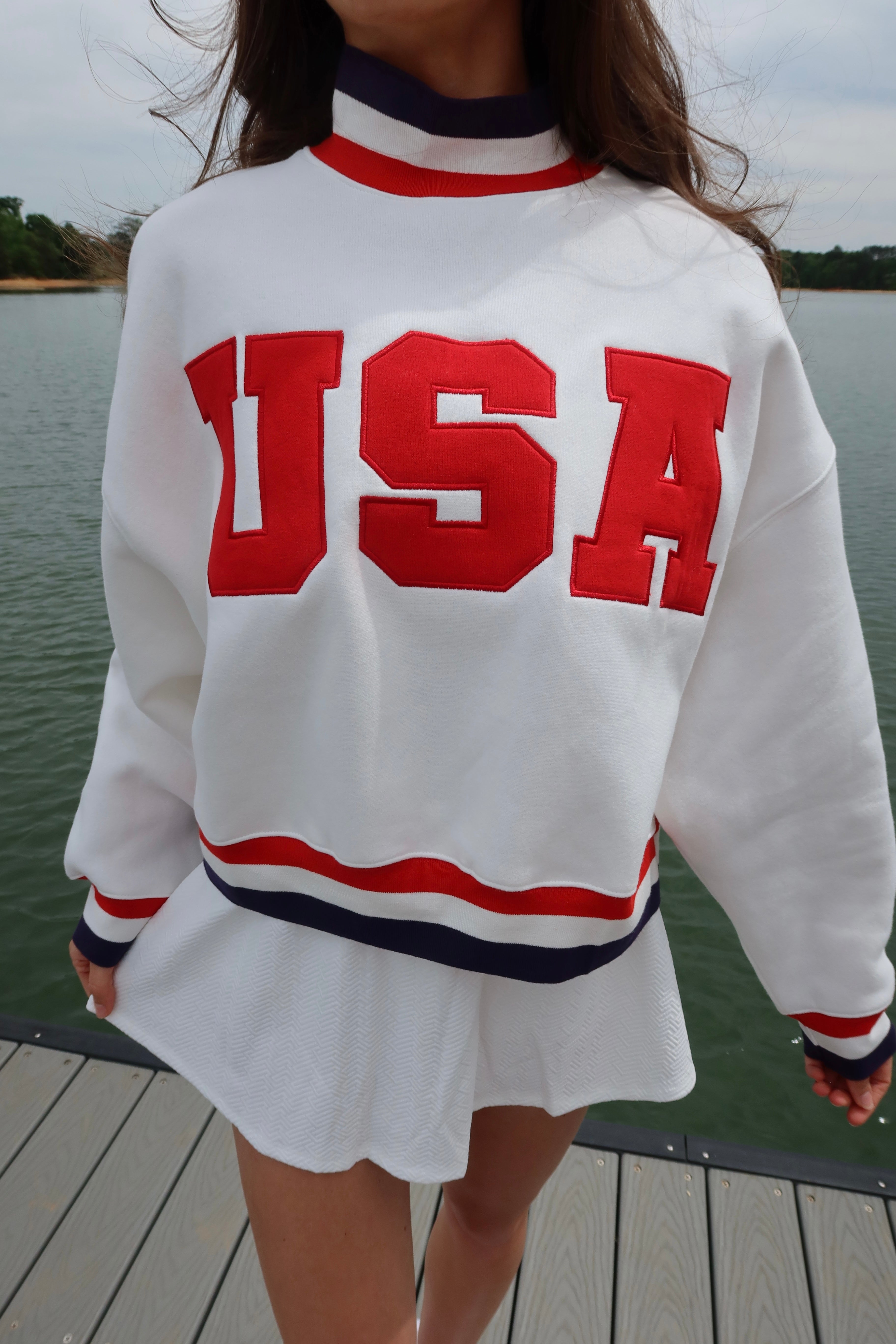 USA Mockneck- White