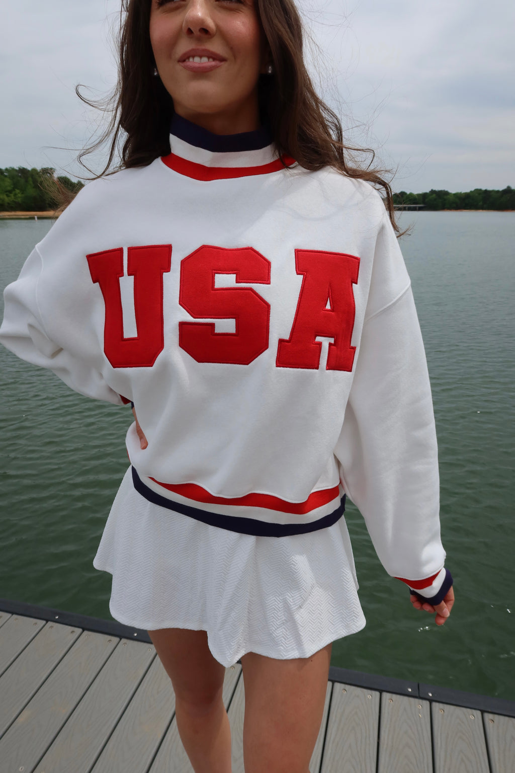 USA Mockneck- White