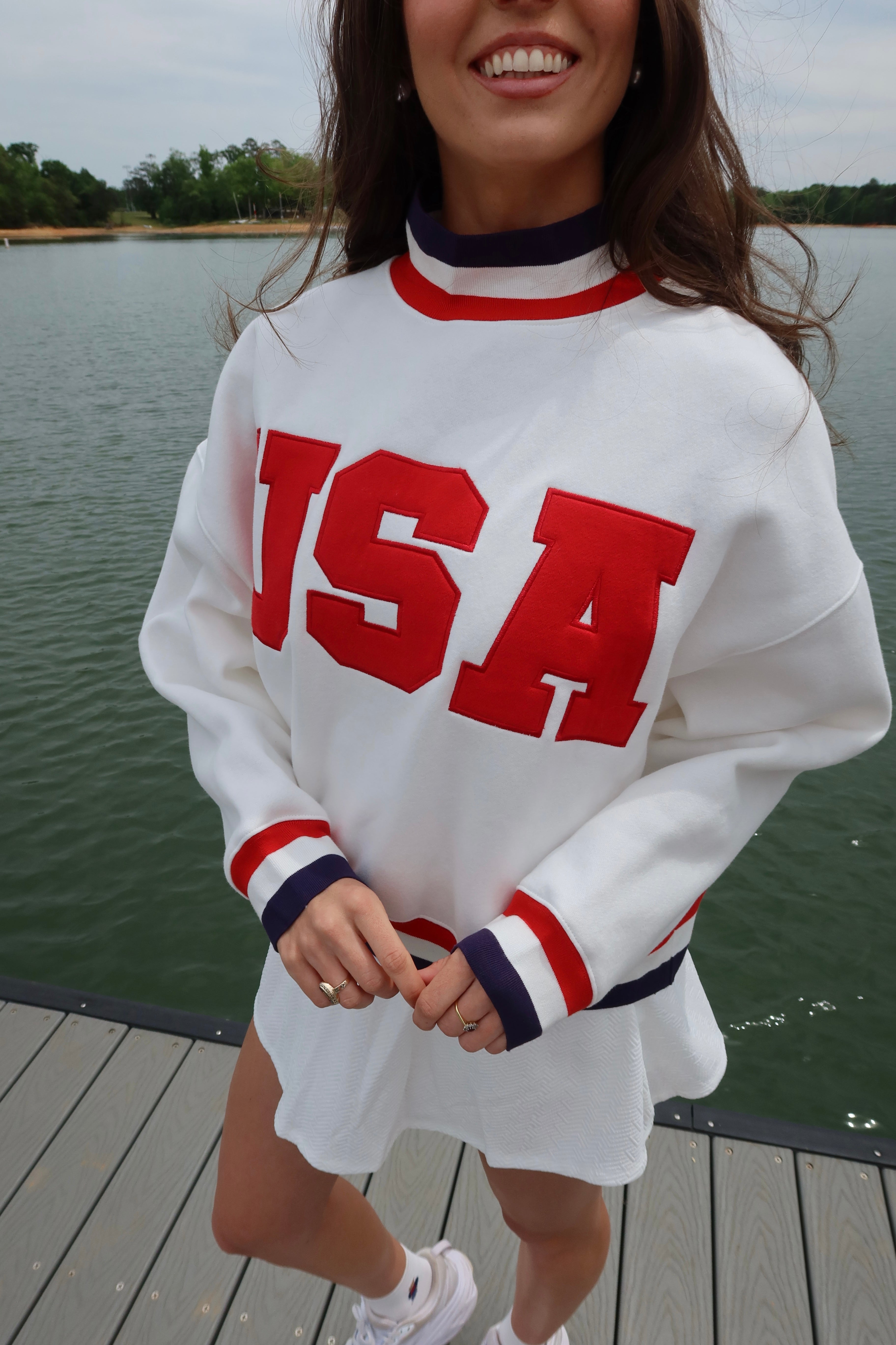 USA Mockneck- White