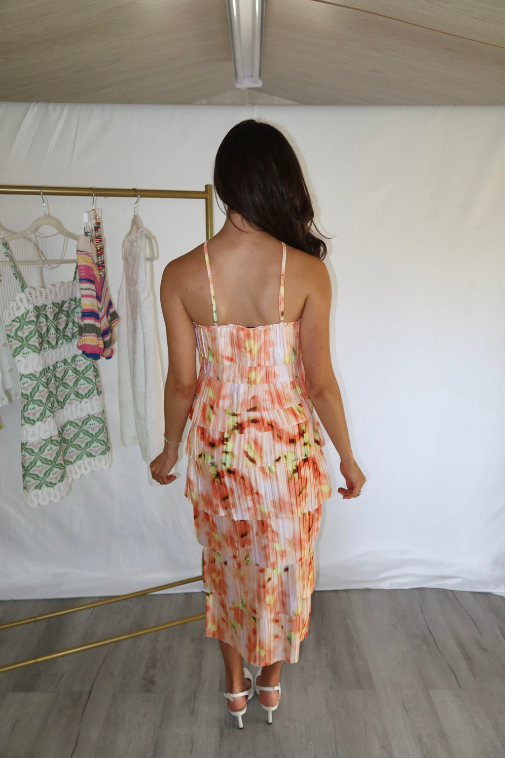 Riviera Citrus Halter Top- Orange Multi