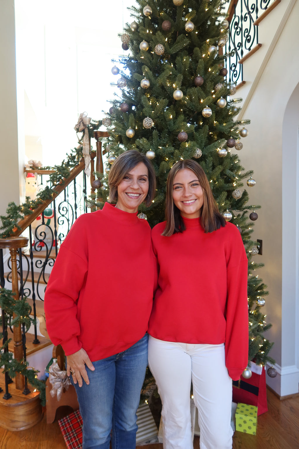 Holly Mockneck Sweater- Red