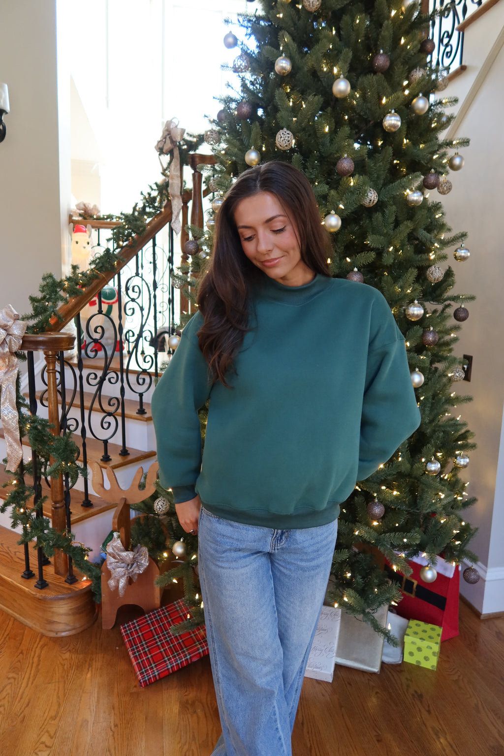 Holly Mockneck Sweater- Green