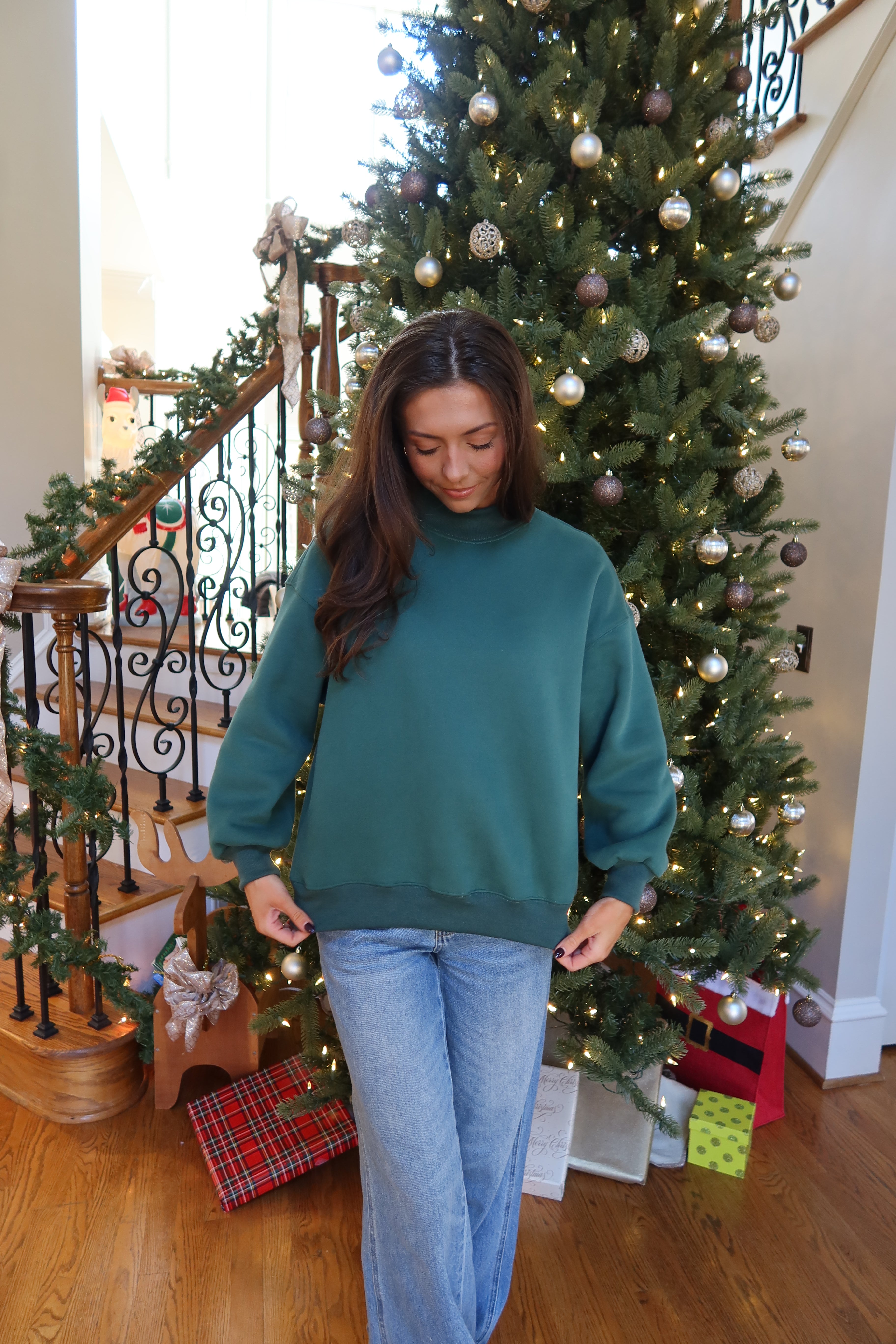 Holly Mockneck Sweater- Green