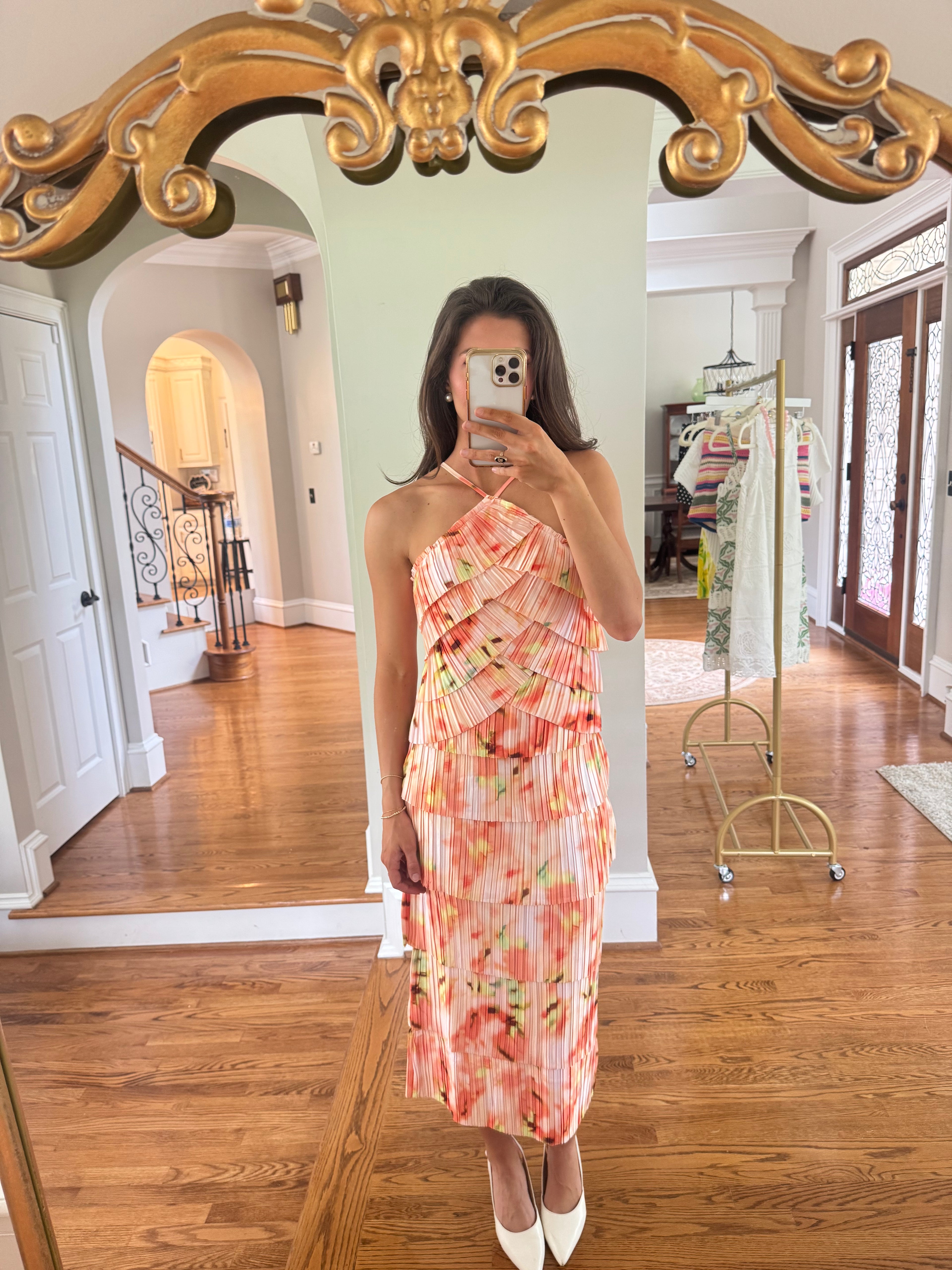 Riviera Citrus Halter Top- Orange Multi