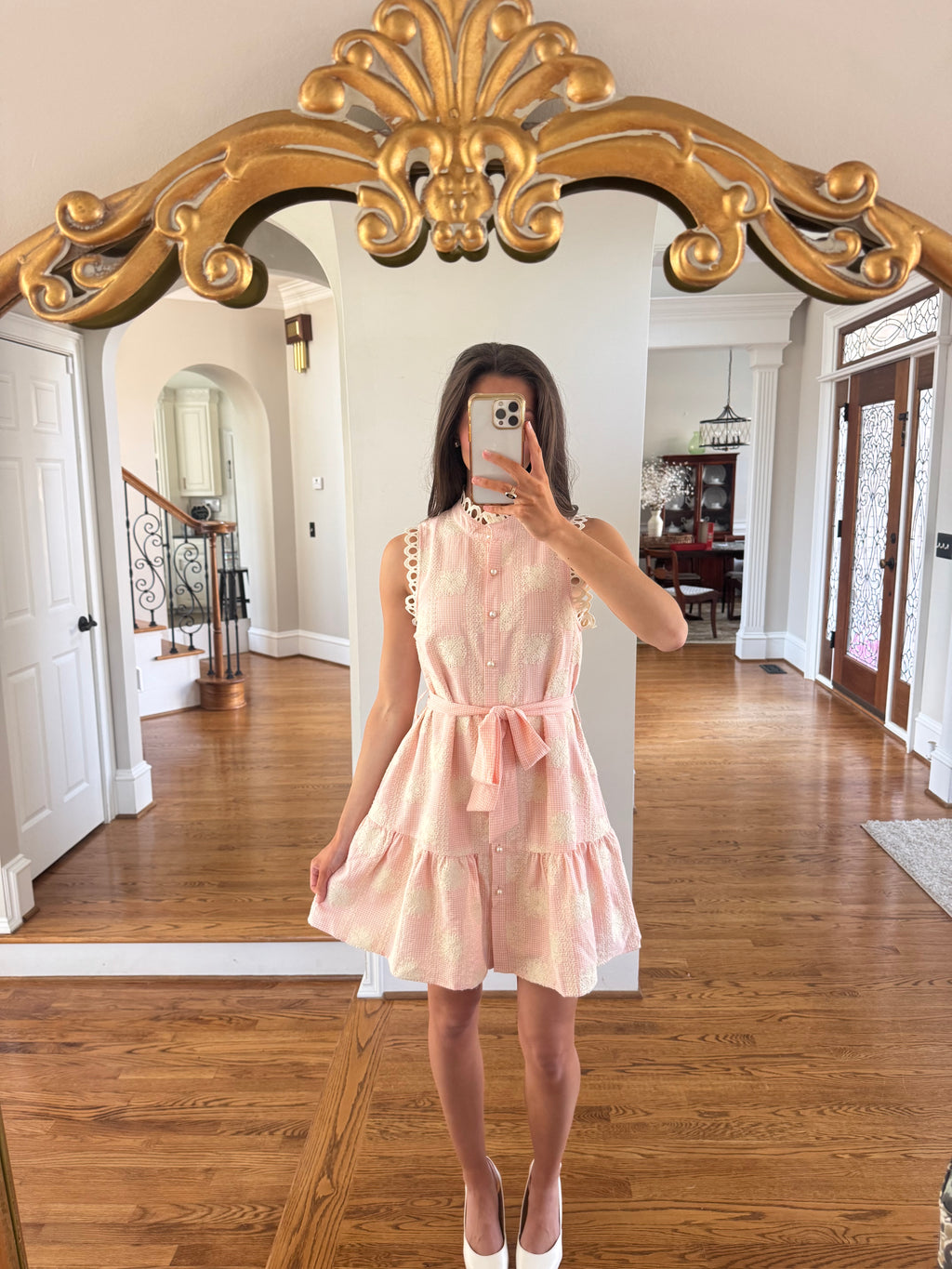 Charleston Pearl Mini Dress- Pink