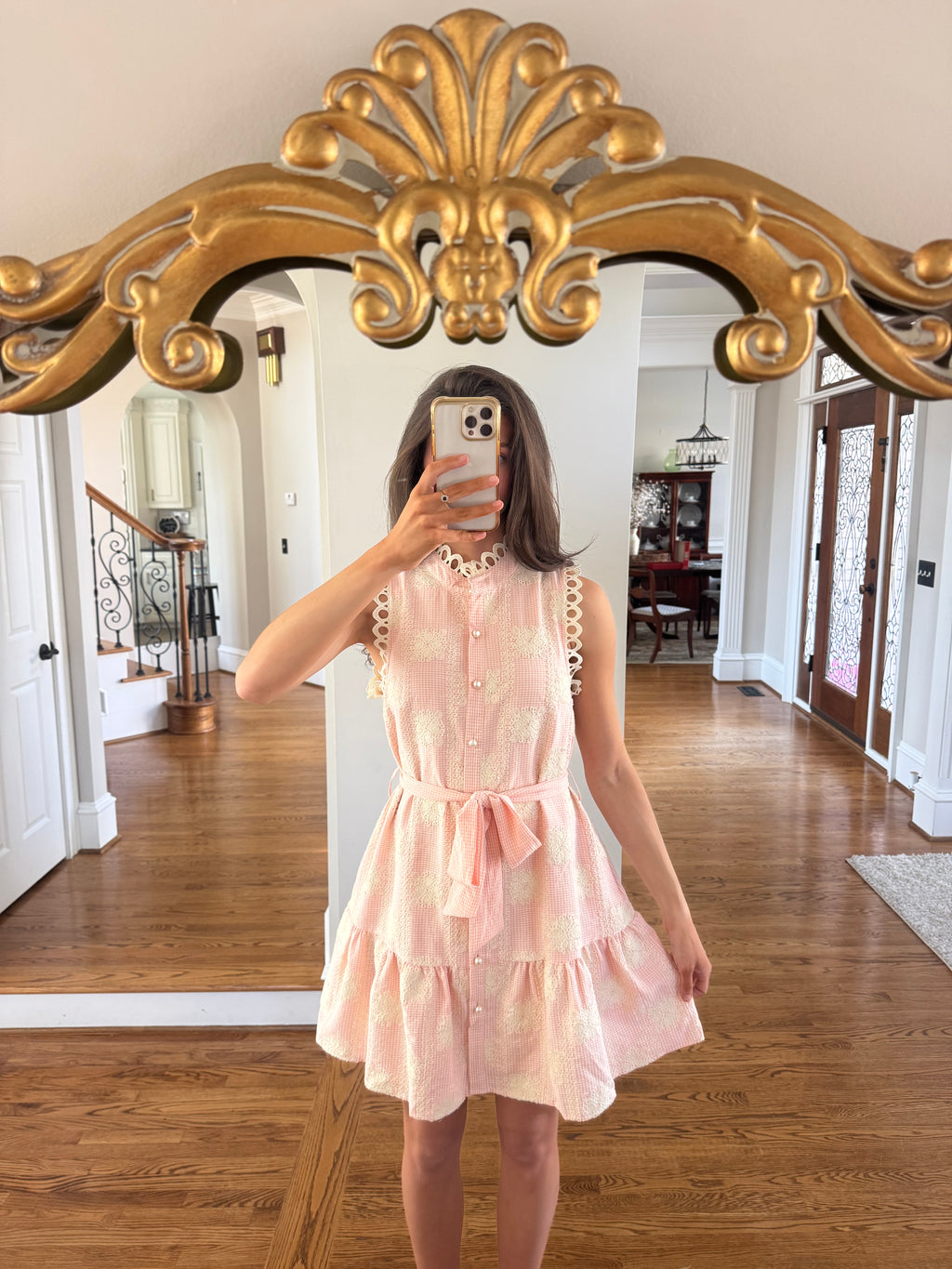 Charleston Pearl Mini Dress- Pink