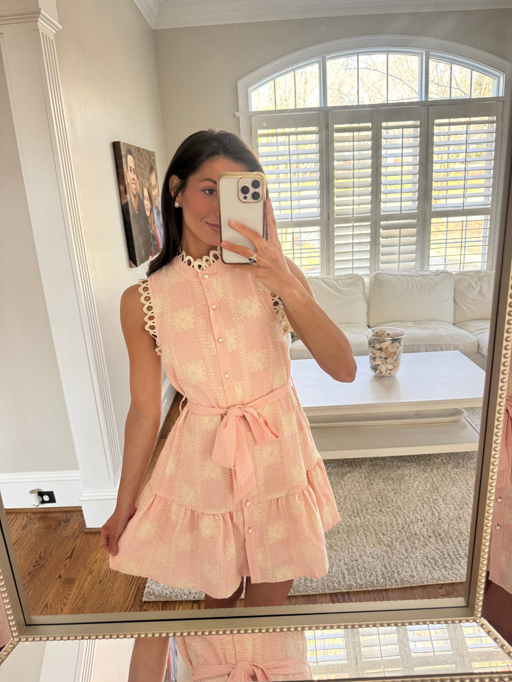 Charleston Pearl Mini Dress- Pink